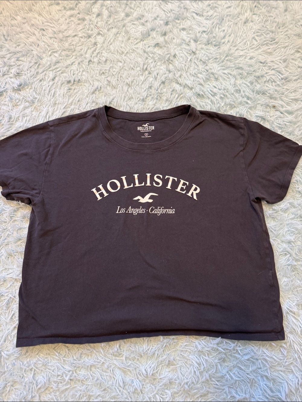 Hollister Black Graphic crop top. Generous womans Medium.  Tee 78